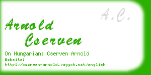 arnold cserven business card